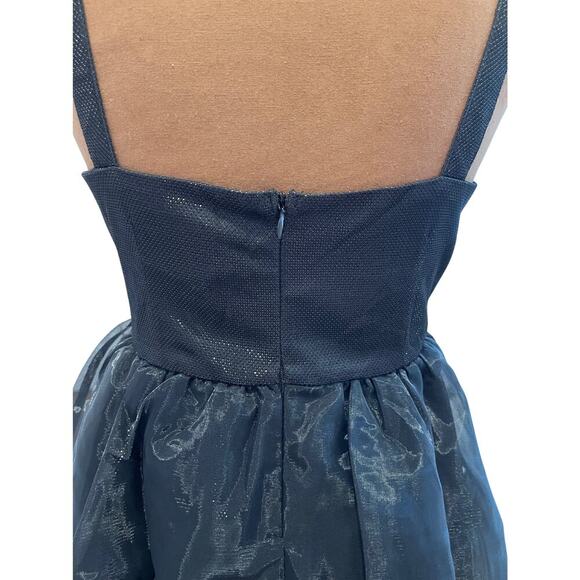Fun and Flirty English Factory Black Tulle & Organza Shimmer Dress in Size Large - Picture 4 of 7